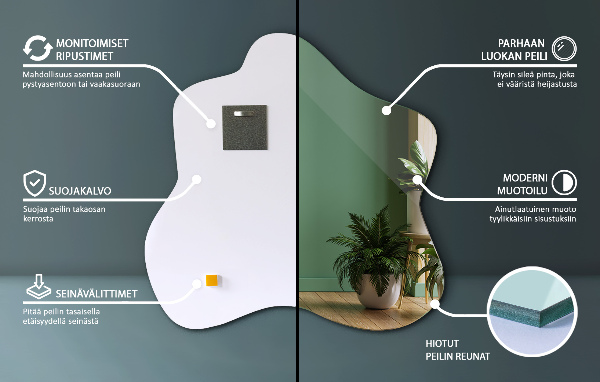 Miroir tache asymétrique 58x58 cm