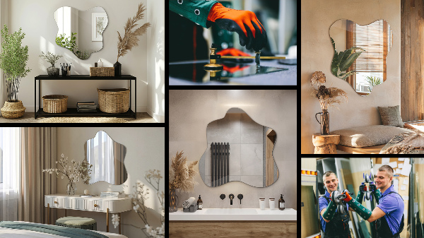 Miroir tache asymétrique 58x58 cm