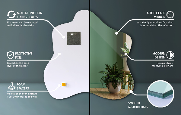 Miroir tache asymétrique 77x77 cm