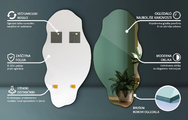 Miroir organique tache 50x100