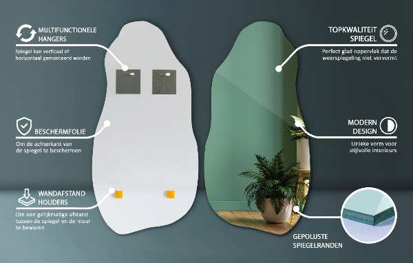 Miroir forme accessoire élégant sans cadre 45x90