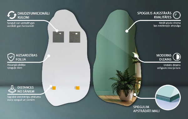 Miroir organique suspension originale 50x100