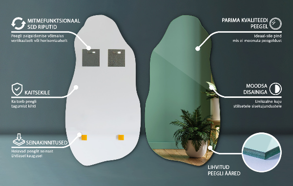 Miroir organique suspension originale 50x100