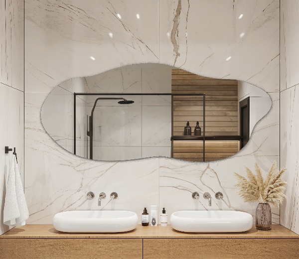 Miroir asymétrique décoratif pour le mur 35x80 cm