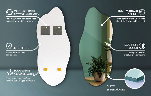 Miroir irregulier moderne 45x100 cm