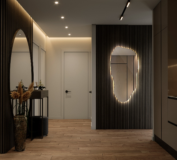 Miroir organique led minimaliste 40x80 cm