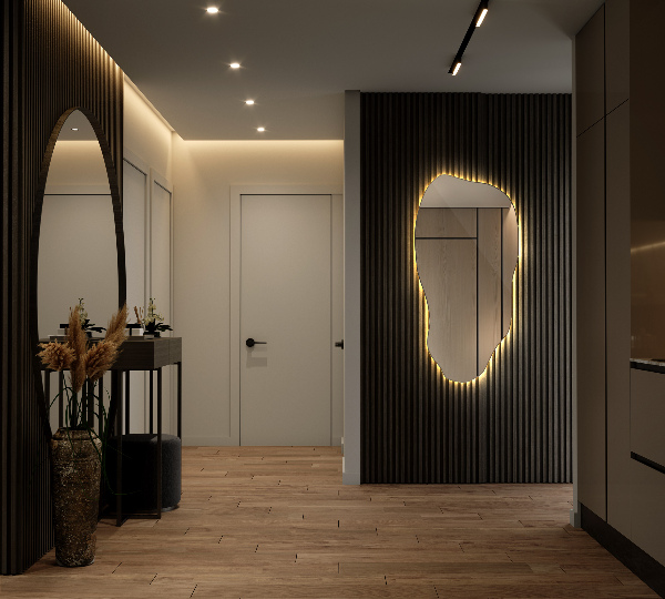 Miroir organique led minimaliste 40x80 cm