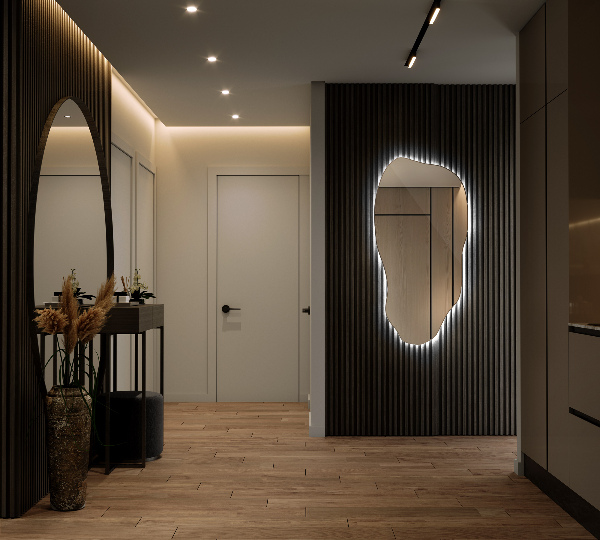 Miroir organique led élégant 45x90 cm