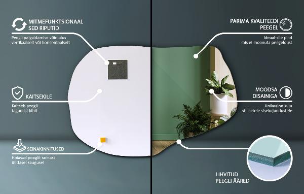 Miroir organique sans cadre 80x52 cm
