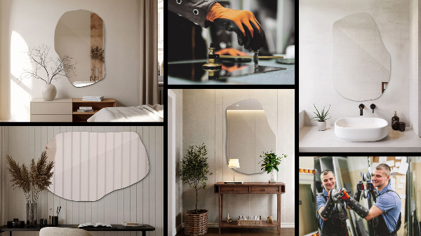 Miroir forme organique stylisé 90x59 cm