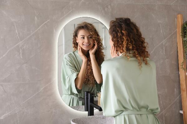 Miroir salle de bain ovale led 52x90 cm