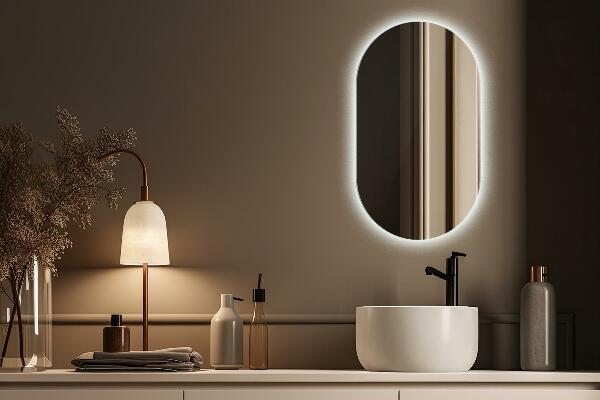 miroir ovale sans cadre led 58x100 cm