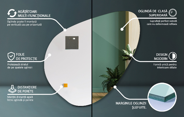 Miroir irregulier 77x77 cm