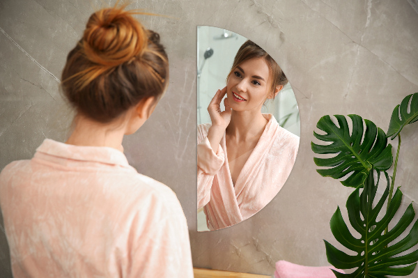 Miroir semi circulaire sans cadre 45x90 cm