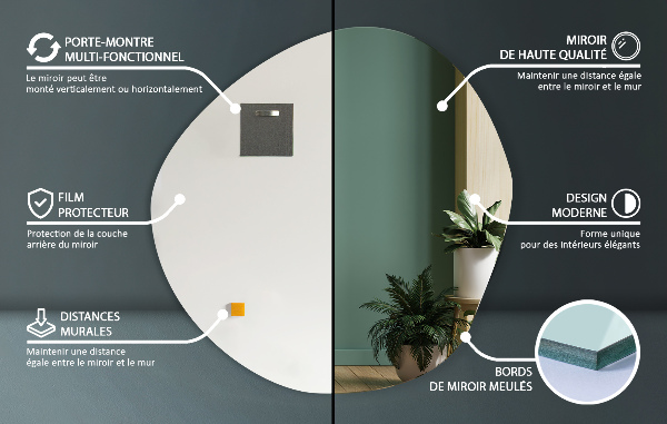 Miroir irrégulier sans cadre 58x58 cm