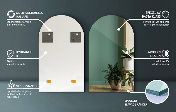 Miroir asymétrique individuel 40x70 cm