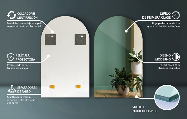 Miroir irregulier individuel 45x80 cm