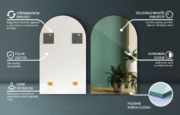 Miroir irregulier individuel 45x80 cm