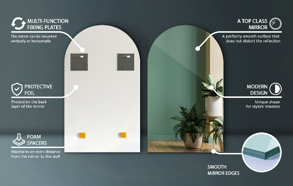 Miroir irregulier individuel 45x80 cm