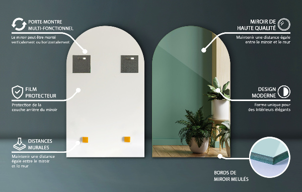 Miroir forme originale individuel 50x90 cm