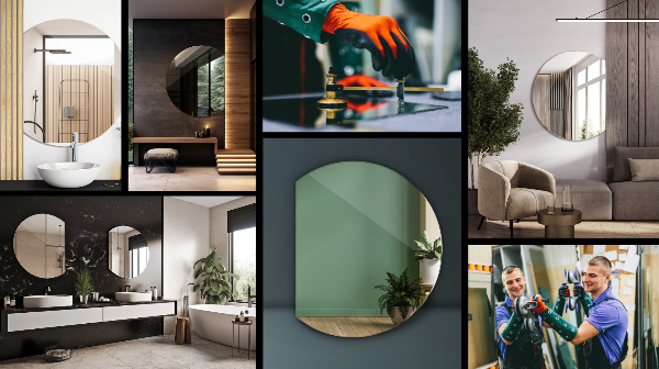 Miroir demi cercle 63x70 cm