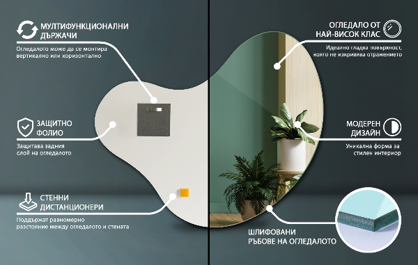 Miroir forme originale sans encadrement 68x67 cm