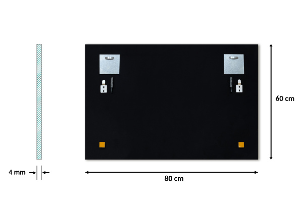 Miroir rectangulaire sans bord 80x60 cm
