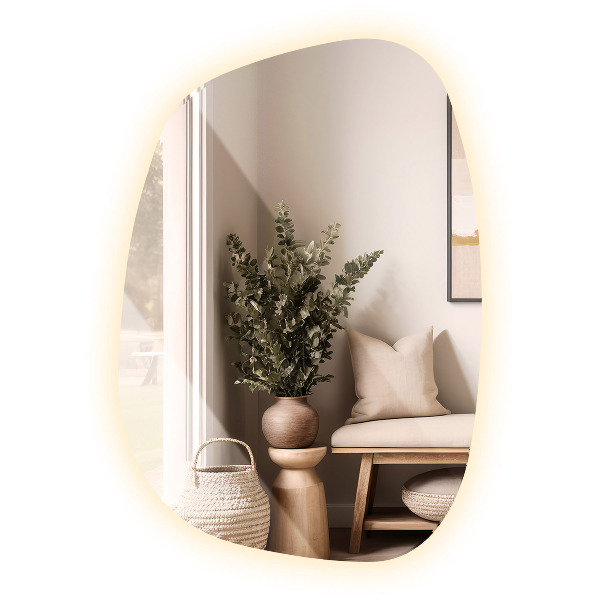Miroir asymétrique led 49x34 cm