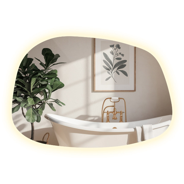 Miroir forme organique led 55x38 cm