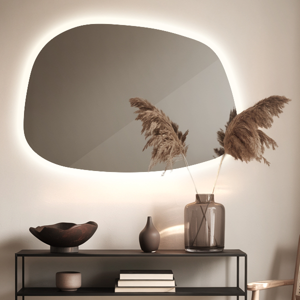 Miroir forme originale lumineux 91x66 cm