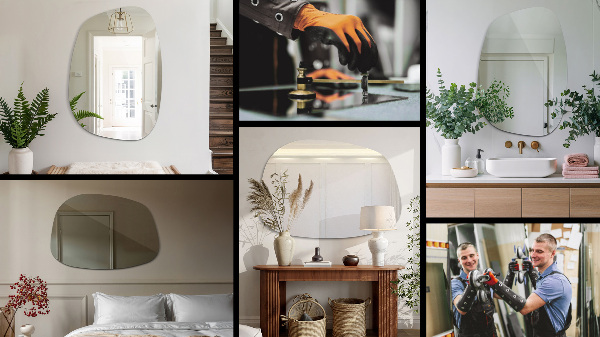 Miroir asymétrique en forme de tache 79x57 cm