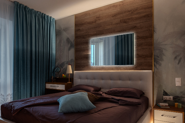 Miroir rectangulaire lumineux led 100x70 cm