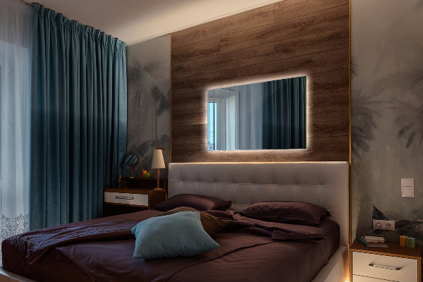 Miroir rectangulaire lumineux led 100x70 cm