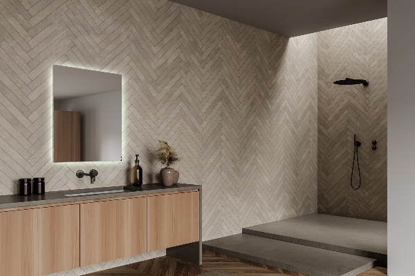 Miroir rectangulaire mural rétro éclairé 50x50 cm