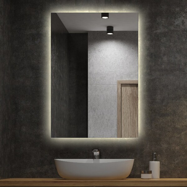Miroir rectangulaire moderne led 60x40 cm