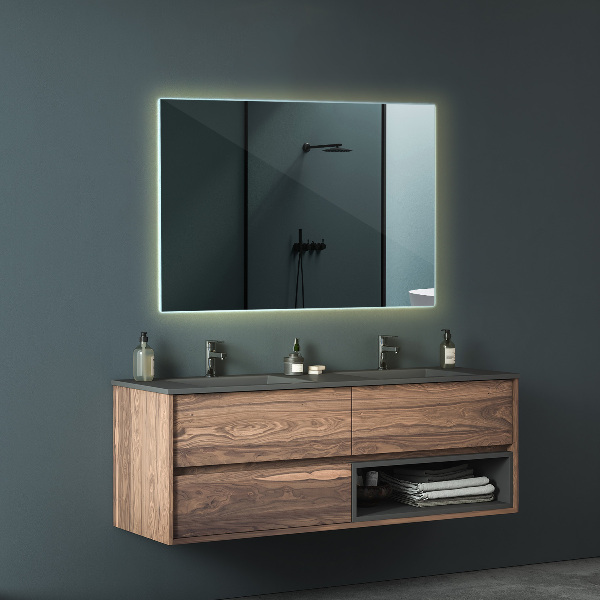 Miroir rectangulaire moderne led 60x40 cm