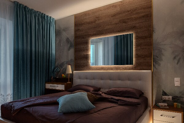 Miroir rectangulaire moderne led 60x40 cm