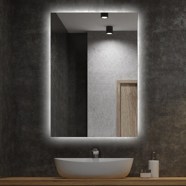 Miroir rectangulaire moderne led 60x40 cm