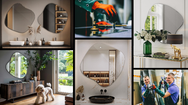 Miroir asymétrique tache original 48x48 cm