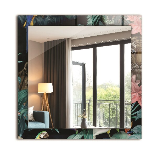 Perroquets avec un tigre dans la jungle