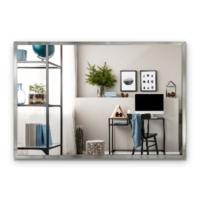 Miroir traditionnel mural à cadre argenté 60x40 cm