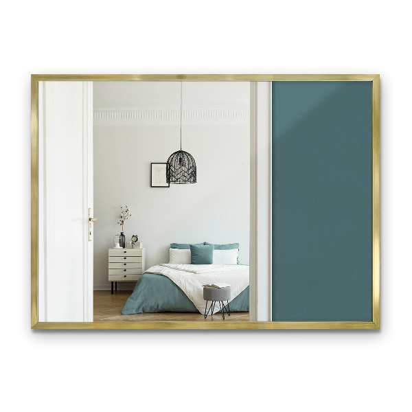 Miroir épuré rectangulaire avec cadre doré 70x50 cm