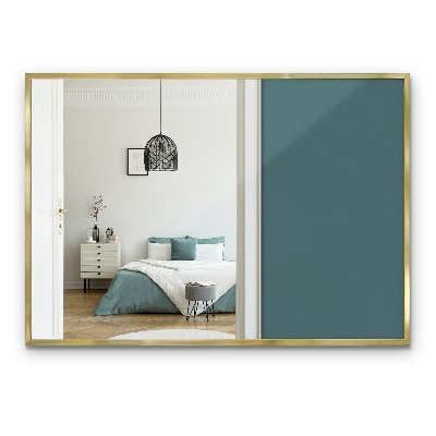 Miroir épuré rectangulaire avec cadre doré 100x70 cm