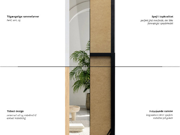 Miroir sur pied blanc 36x156 cm