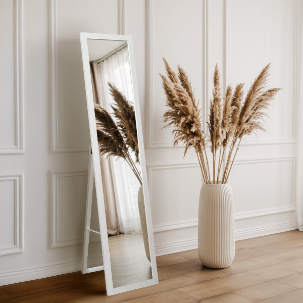 Miroir sur pied blanc 36x156 cm