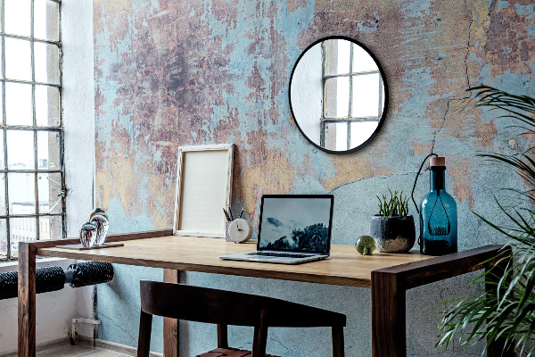 Miroir de chambre rond noir fi 50 cm