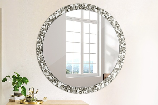Miroir rond imprimé Feuilles tropicales