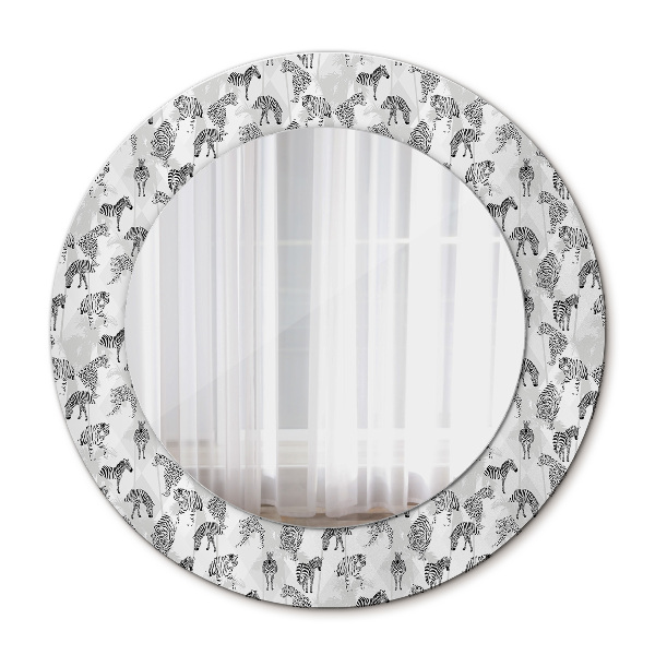 Miroir rond imprimé Tigre tropical