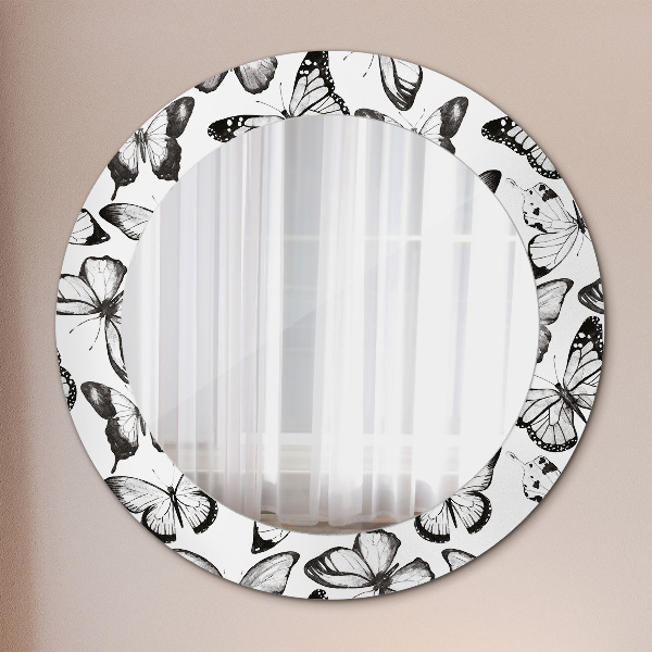 Miroir rond imprimé Papillon