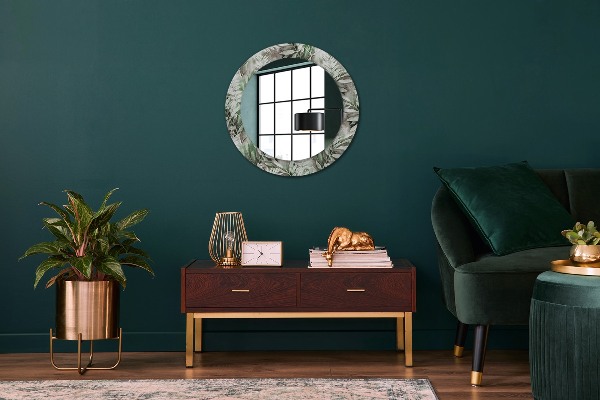 Miroir rond imprimé Feuilles d'aquarelle